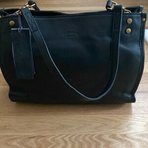 American Leather Co. Lenox Triple Entry Satchel Cashew